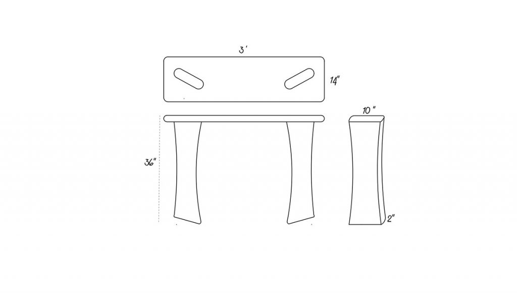 Nabatean Siq Console Table - Sketch